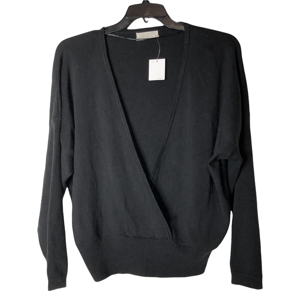 Urban Outfitters NWT Black Deep V-Neck Plunge Sweater Small